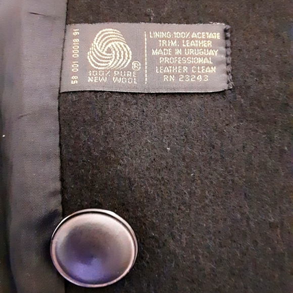 VTG DAVID BENJAMIN Double Breast 100% Wool Wide Suede Trim Collar Coat - Picture 11 of 12